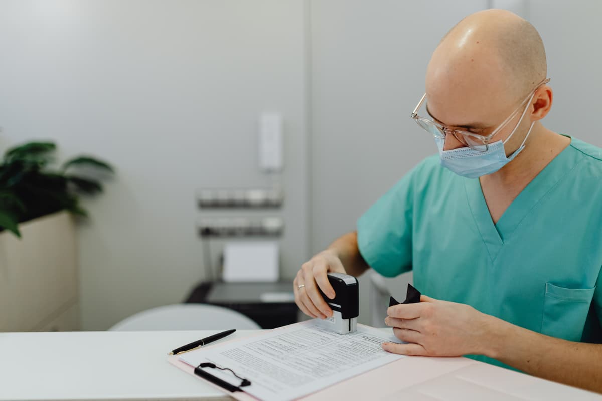 Doctor with patient